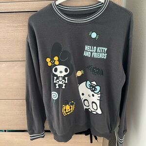 Hello Kitty and Friends Grey Pullover with Mint Stripes
